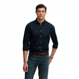Риза с дълъг ръкав Superdry Essentials Oxford long sleeve shirt - Blue (Eclipse Navy) риза,с,дълъг,ръкав,дамски,ризи,мъжки,ризи,superdry,essentials,oxford,long,sleeve,shirt,blue,(eclipse,navy)