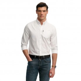 Риза с дълъг ръкав Superdry Essentials Oxford long sleeve shirt - White (Optic White Oxford) риза,с,дълъг,ръкав,дамски,ризи,мъжки,ризи,superdry,essentials,oxford,long,sleeve,shirt,white,(optic,white,oxford)
