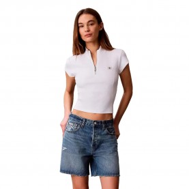 Дънки Calvin klein jeans LV047G240G short sleeve top - White (Bright White) дънки,дамски,топове,calvin,klein,jeans,lv047g240g,short,sleeve,top,white,(bright,white)