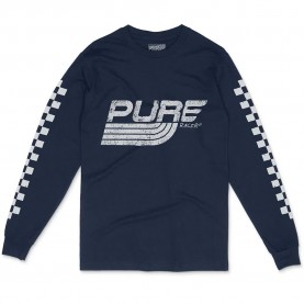 Тениска Pure racer Checkers Basic 1 long sleeve T-shirt - Blue (Blue Navy) тениска,мъжки,тениски,дамски,тениски,pure,racer,checkers,basic,1,long,sleeve,t,shirt,blue,(blue,navy)