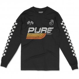 Тениска Pure racer Checkers Basic 2 long sleeve T-shirt - Black (Black) тениска,мъжки,тениски,дамски,тениски,pure,racer,checkers,basic,2,long,sleeve,t,shirt,black,(black)