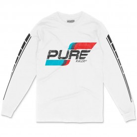 Тениска Pure racer Flag Logo long sleeve T-shirt - White (White) тениска,мъжки,тениски,дамски,тениски,pure,racer,flag,logo,long,sleeve,t,shirt,white,(white)