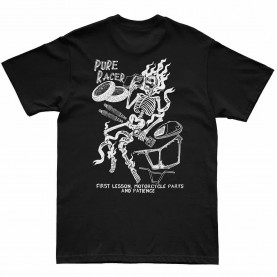 Тениска Pure racer Patience And Parts short sleeve T-shirt - Black (Black) тениска,мъжки,тениски,дамски,тениски,pure,racer,patience,and,parts,short,sleeve,t,shirt,black,(black)