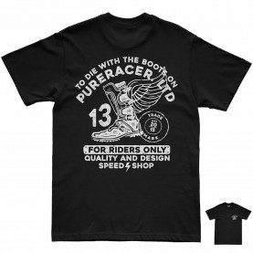 тениска,мъжки,тениски,дамски,тениски,pure,racer,with,the,boots,short,sleeve,t,shirt,black,(black)