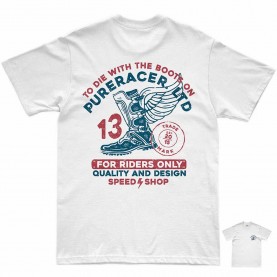 тениска,мъжки,тениски,дамски,тениски,pure,racer,with,the,boots,short,sleeve,t,shirt,white,(white)