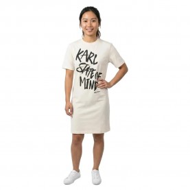 рокля,дамски,поли,и,рокли,karl,lagerfeld,jeans,b3w13011,short,sleeve,short,dress,white,(egret)