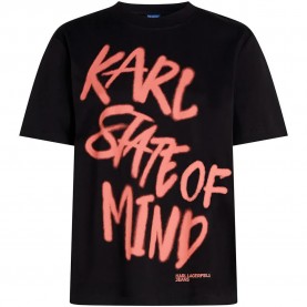 Тениска Karl lagerfeld jeans B3W17019 short sleeve T-shirt - Black (Black) тениска,мъжки,тениски,дамски,тениски,karl,lagerfeld,jeans,b3w17019,short,sleeve,t,shirt,black,(black)