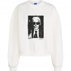 Блуза Karl lagerfeld jeans Kameo sweatshirt - White (Egret) блуза,дамски,блузи,karl,lagerfeld,jeans,kameo,sweatshirt,white,(egret)