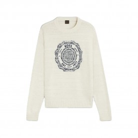 Блуза BOSS Kerbert 10277111 sweater - Beige (Natural) блуза,мъжки,пуловери,дамски,пуловери,boss,kerbert,10277111,sweater,beige,(natural)