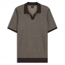 BOSS Narciso 10278957 short sleeve polo - Grey (Dark Brown) дамски,блузи,с,яка,мъжки,блузи,с,яка,boss,narciso,10278957,short,sleeve,polo,grey,(dark,brown)