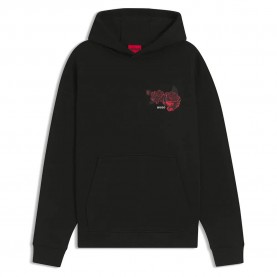 Суичър HUGO Daget 10271445 hoodie - Black (Black) суичър,мъжки,пуловери,hugo,daget,10271445,hoodie,black,(black)
