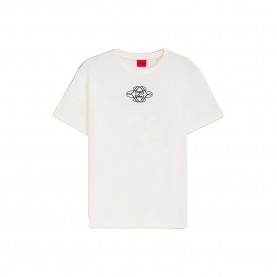 Тениска HUGO Damacia 10273257 T-shirt - White (Open White) тениска,мъжки,тениски,дамски,тениски,hugo,damacia,10273257,t,shirt,white,(open,white)