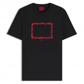 Тениска HUGO Duhorse 10258299 short sleeve T-shirt - Black (Black) тениска,мъжки,тениски,дамски,тениски,hugo,duhorse,10258299,short,sleeve,t,shirt,black,(black)
