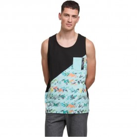 Тениска Just rhyse Floral sleeveless T-shirt - Blue (Black / Mint) тениска,мъжки,тениски,дамски,тениски,just,rhyse,floral,sleeveless,t,shirt,blue,(black,mint)