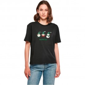 Тениска Merchcode Christmas Santa Trio short sleeve T-shirt - Black (Black) тениска,мъжки,тениски,дамски,тениски,merchcode,christmas,santa,trio,short,sleeve,t,shirt,black,(black)