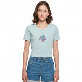 Тениска Merchcode Lilo & Stitch Sitting On Flower short sleeve T-shirt - Blue (Ocean Blue) тениска,мъжки,тениски,дамски,тениски,merchcode,lilo,&,stitch,sitting,on,flower,short,sleeve,t,shirt,blue,(ocean,blue)
