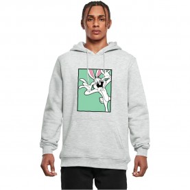 Суичър Merchcode Looney Tunes Bugs Bunny Funny Face hoodie - Grey (Heather Grey) суичър,мъжки,пуловери,merchcode,looney,tunes,bugs,bunny,funny,face,hoodie,grey,(heather,grey)