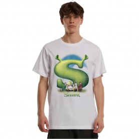 Тениска Merchcode Shrek Distressed Poster short sleeve T-shirt - White (White) тениска,мъжки,тениски,дамски,тениски,merchcode,shrek,distressed,poster,short,sleeve,t,shirt,white,(white)