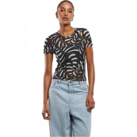 Риза с къс ръкав Urban classics AOP Mesh short sleeve shirt - Black (Black Leaf) риза,с,къс,ръкав,дамски,ризи,мъжки,ризи,urban,classics,aop,mesh,short,sleeve,shirt,black,(black,leaf)