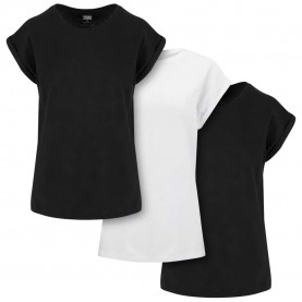 Тениска Urban classics Extended Shoulder short sleeve T-shirt 3 units - White / Black (Black / White / Black) тениска,мъжки,тениски,дамски,тениски,urban,classics,extended,shoulder,short,sleeve,t,shirt,3,units,white,black,(black,white,black)