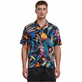 риза,с,къс,ръкав,дамски,ризи,мъжки,ризи,urban,classics,viscose,aop,resort,short,sleeve,shirt,multicolor,(black,fruity)