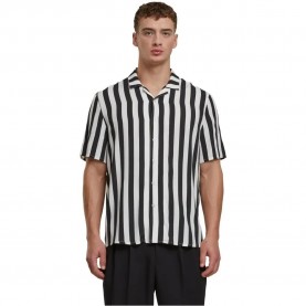 риза,с,къс,ръкав,дамски,ризи,мъжки,ризи,urban,classics,viscose,aop,resort,short,sleeve,shirt,white,black,(black,off,white)