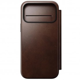 Nomad Modern Leather Folio iPhone 17 Pro Max phone case - Brown (Rustic Brown) други,аксесоари,nomad,modern,leather,folio,iphone,17,pro,max,phone,case,brown,(rustic,brown)