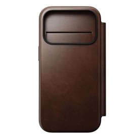 Nomad Modern Leather Folio iPhone 17 Pro phone case - Brown (Rustic Brown) други,аксесоари,nomad,modern,leather,folio,iphone,17,pro,phone,case,brown,(rustic,brown)