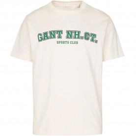 Тениска Gant 2003345 Graphic short sleeve T-shirt - White (Cream) тениска,мъжки,тениски,дамски,тениски,gant,2003345,graphic,short,sleeve,t,shirt,white,(cream)