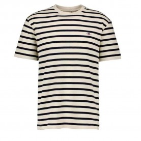 Тениска Gant Waffle Stripe short sleeve T-shirt - Beige (Cream) тениска,мъжки,тениски,дамски,тениски,gant,waffle,stripe,short,sleeve,t,shirt,beige,(cream)
