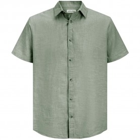 Риза с къс ръкав Jack & jones Summer Linen short sleeve shirt - Green (New Sage) риза,с,къс,ръкав,дамски,ризи,мъжки,ризи,jack,&,jones,summer,linen,short,sleeve,shirt,green,(new,sage)