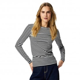 Тениска Pieces Laya long sleeve T-shirt - Black (Black / Bright White) тениска,мъжки,тениски,дамски,тениски,pieces,laya,long,sleeve,t,shirt,black,(black,bright,white)