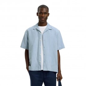 риза,с,къс,ръкав,дамски,ризи,мъжки,ризи,selected,casper,clay,linen,short,sleeve,shirt,blue,(dusty,blue,white)