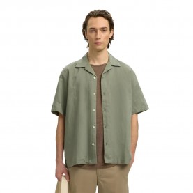 риза,с,къс,ръкав,дамски,ризи,мъжки,ризи,selected,casper,clay,linen,short,sleeve,shirt,green,(vetiver)