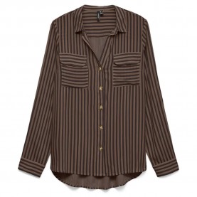 Риза с дълъг ръкав Vero moda Bumpy New long sleeve shirt - Brown (Chocolate Torte / New Stripe Cocoa Brown) риза,с,дълъг,ръкав,дамски,ризи,мъжки,ризи,vero,moda,bumpy,new,long,sleeve,shirt,brown,(chocolate,torte,new,stripe,cocoa,brown)