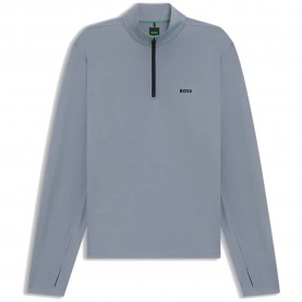 Блуза BOSS Active 10280191 half zip sweatshirt - Grey (Dark Grey) блуза,мъжки,пуловери,boss,active,10280191,half,zip,sweatshirt,grey,(dark,grey)