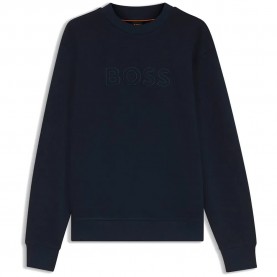 Блуза BOSS Logo 10281407 sweatshirt - Blue (Dark Blue) блуза,мъжки,пуловери,boss,logo,10281407,sweatshirt,blue,(dark,blue)