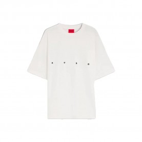 Тениска HUGO Dariso 10280011 short sleeve T-shirt - White (Natural) тениска,мъжки,тениски,дамски,тениски,hugo,dariso,10280011,short,sleeve,t,shirt,white,(natural)
