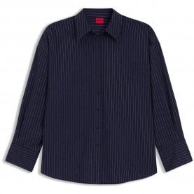 HUGO Extra 10279697 long sleeve blouse - Blue (Open Miscellaneous) дамски,блузи,hugo,extra,10279697,long,sleeve,blouse,blue,(open,miscellaneous)