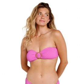 Rip curl Custom Rib Bandeau bikini top - Pink (Super Pink) дамски,бански,костюми,rip,curl,custom,rib,bandeau,bikini,top,pink,(super,pink)