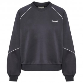 блуза,дамски,блузи,hummel,keeper,boxy,piping,crewneck,sweatshirt,grey,(ebony)