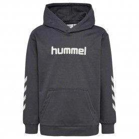Суичър Hummel Logo hoodie - Grey (Bijou Blue) суичър,детски,блузи,hummel,logo,hoodie,grey,(bijou,blue)