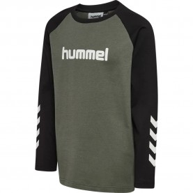 Тениска Hummel Logo long sleeve T-shirt - Grey (Castor Gray) тениска,мъжки,тениски,дамски,тениски,hummel,logo,long,sleeve,t,shirt,grey,(castor,gray)