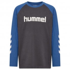 Тениска Hummel Logo long sleeve T-shirt - Black (Ebony) тениска,мъжки,тениски,дамски,тениски,hummel,logo,long,sleeve,t,shirt,black,(ebony)