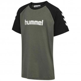 Тениска Hummel Logo short sleeve T-shirt - Green (Castor Gray) тениска,мъжки,тениски,дамски,тениски,hummel,logo,short,sleeve,t,shirt,green,(castor,gray)