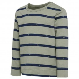 Тениска Hummel Mini Regular Stripy Bee long sleeve T-shirt - Green (Deep Water) тениска,мъжки,тениски,дамски,тениски,hummel,mini,regular,stripy,bee,long,sleeve,t,shirt,green,(deep,water)