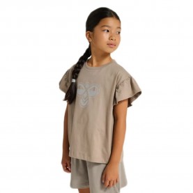 Тениска Hummel Ruffle Big Bee short sleeve T-shirt - Beige (Rock Ridge) тениска,мъжки,тениски,дамски,тениски,hummel,ruffle,big,bee,short,sleeve,t,shirt,beige,(rock,ridge)
