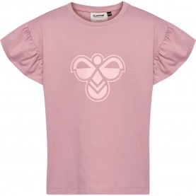 Тениска Hummel Ruffle Big Bee short sleeve T-shirt - Pink (Chive) тениска,мъжки,тениски,дамски,тениски,hummel,ruffle,big,bee,short,sleeve,t,shirt,pink,(chive)
