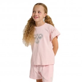 Тениска Hummel Ruffle Big Bee short sleeve T-shirt - Pink (Pale Lilac) тениска,мъжки,тениски,дамски,тениски,hummel,ruffle,big,bee,short,sleeve,t,shirt,pink,(pale,lilac)