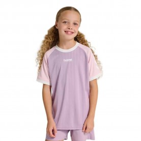 тениска,мъжки,тениски,дамски,тениски,hummel,stripe,short,sleeve,t,shirt,pink,(lavender,mist)